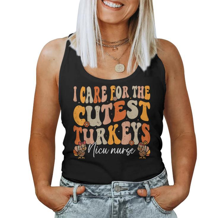 Nicu Nurse Thanksgiving Cutest Turkeys Retro Fall Nurse Women Tank Top