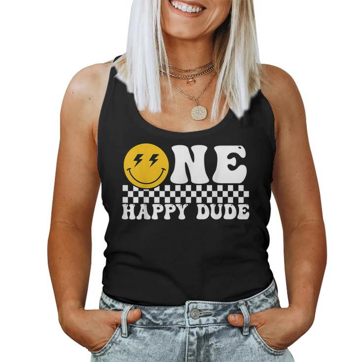 One Happy Dude Groovy 1St Birthday Party Family Matching Women Tank Top