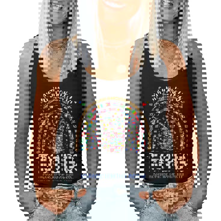 One Thankful Teacher Hispanic Heritage Month Countries Flags Women Tank Top