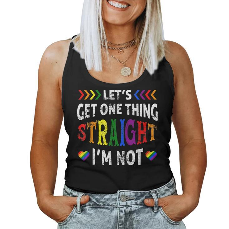Lets Get One Thing Straight Im Not Lgbt Pride Gay Rainbow Women Tank Top