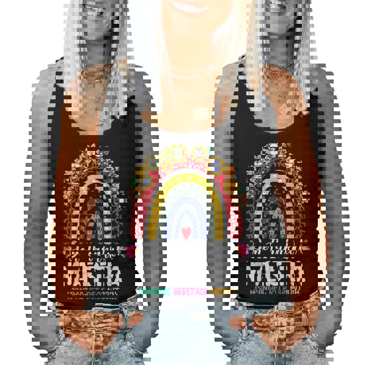 Hispanic Heritage Month Teacher Latina Countries Flags Women Tank Top