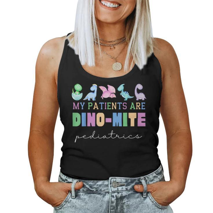 My Patients Are Dino-Mite Pediatric Nicu Nurse Dinosaur Women Tank Top