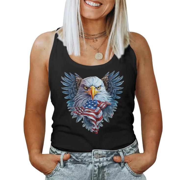 Patriotic Eagle 4Th Of July Men Women Usa Patriotic Eagle  Women Tank Top Basic Casual Daily Weekend Graphic