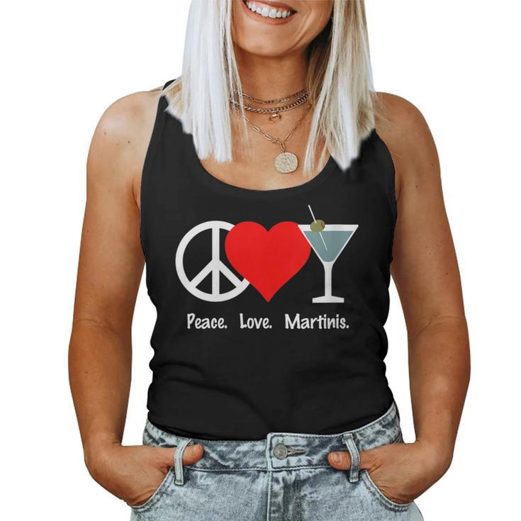 Peace Love Martinis Olive Dirty Dry Up Cocktail Drink Women Tank Top