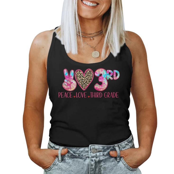 Peace Love Third 3Rd Grade Squad Back To School Teacher Girl  Women Tank Top Weekend Graphic