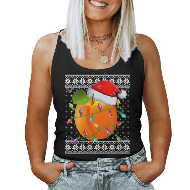 Peaches Xmas Ugly Sweater Santa Lighting Peaches Christmas Women Tank Top