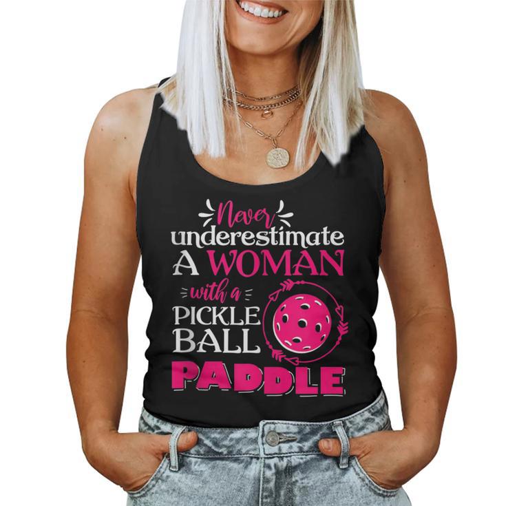 Pickleball Never Underestimate Pickleball Women Tank Top