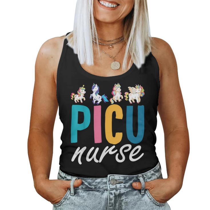 Picu Nurse Pediatric Unicorn Nurse Appreciation Nursing Women Tank Top