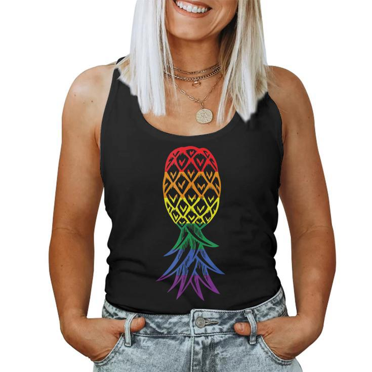 Pineapple Upside Down Cute Rainbow Lgbt Singer Women Tank Top