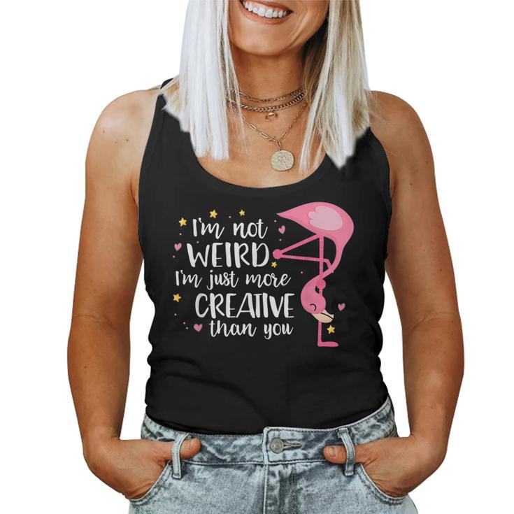 Pink Flamingo Im Not Weird Im More Creative  Women Tank Top Basic Casual Daily Weekend Graphic