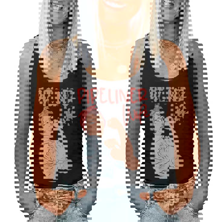 Pipeliner Wife Strong Proud Pipeline Rosie Riveter Women Tank Top