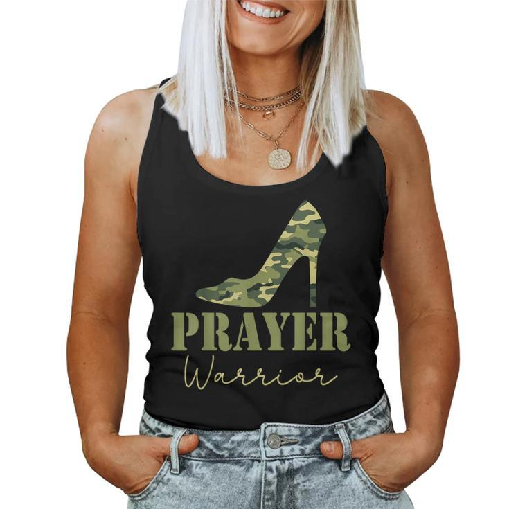 Prayer Warrior Camo Heels Faith God Jesus Christian Women Tank Top