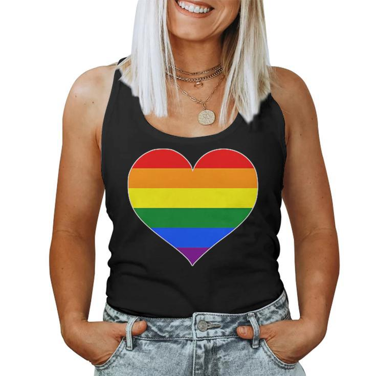 Pride Heart Novelty Pride Rainbow Heart Women Tank Top