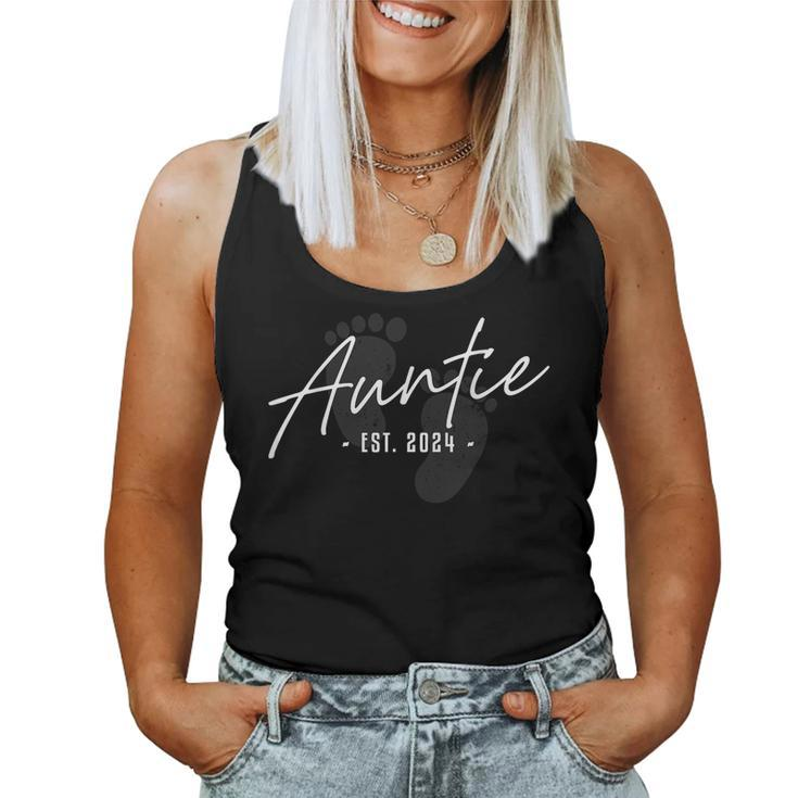 Promoted To Auntie Est 2024 Cute Auntie To Be New Aunt Women Tank Top