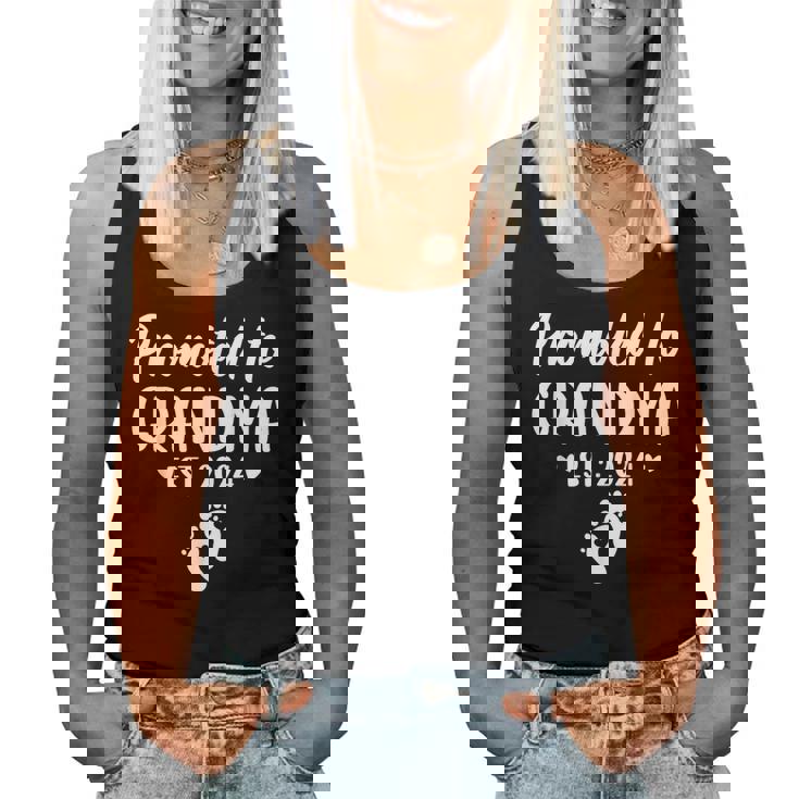 Promoted To Grandma Est 2024 New Grandma Grandmother Women Tank Top