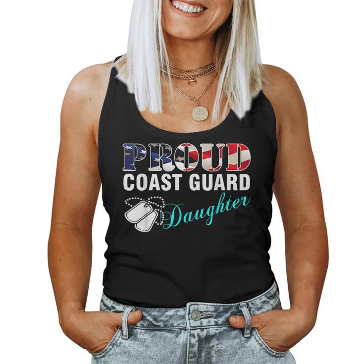 Proud Coast Guard Daughter With American Flag  For Daughter Women Tank Top