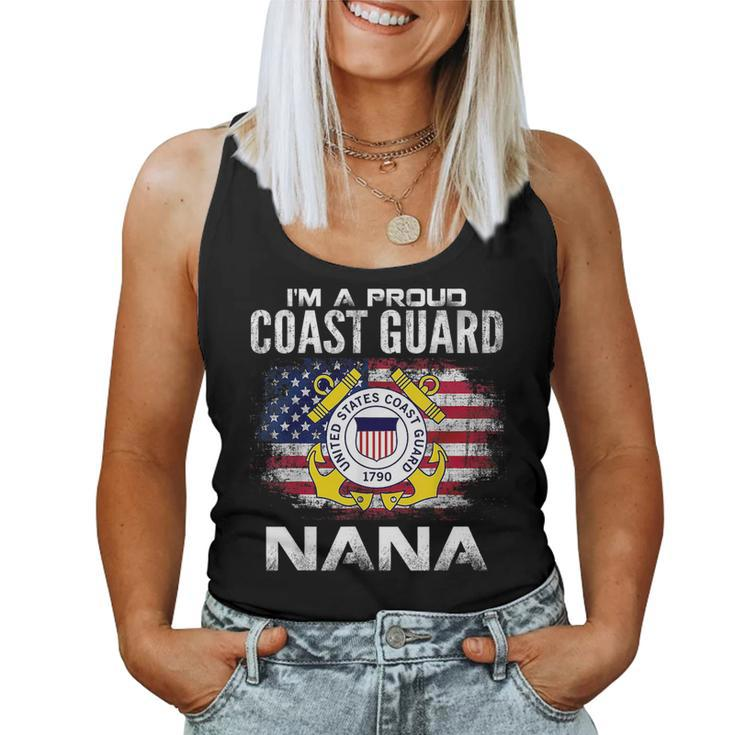 Im A Proud Coast Guard Nana With American Flag Women Tank Top