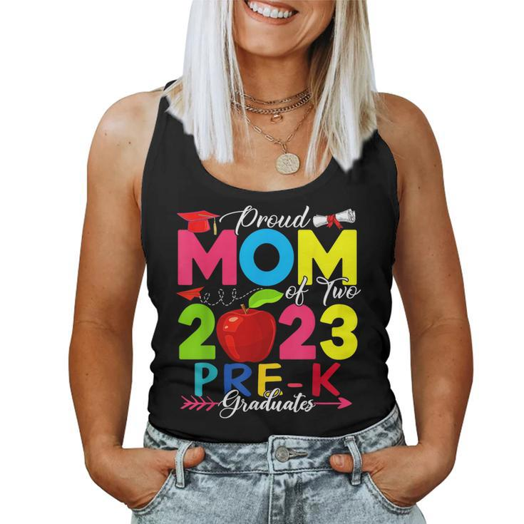 Proud Mom Of Two 2023 Pre-K Graduates Costume Family Women Tank Top