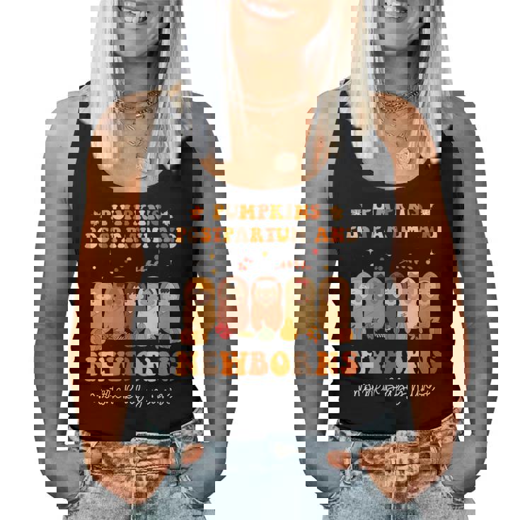 Pumpkin Postpartum & Newborns Mother Baby Nurse Thanksgiving Women Tank Top