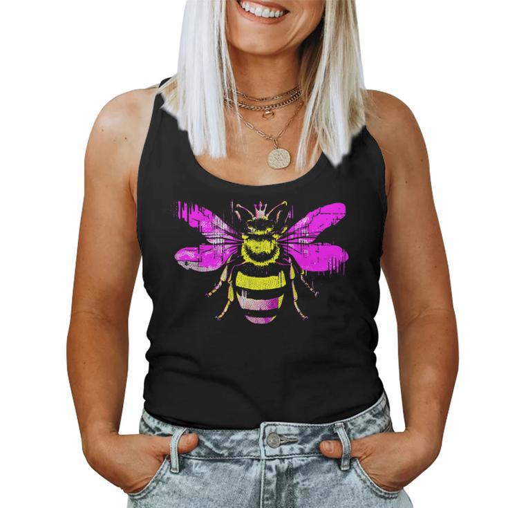 Queen Bee Honey Bee Vintage Women Tank Top
