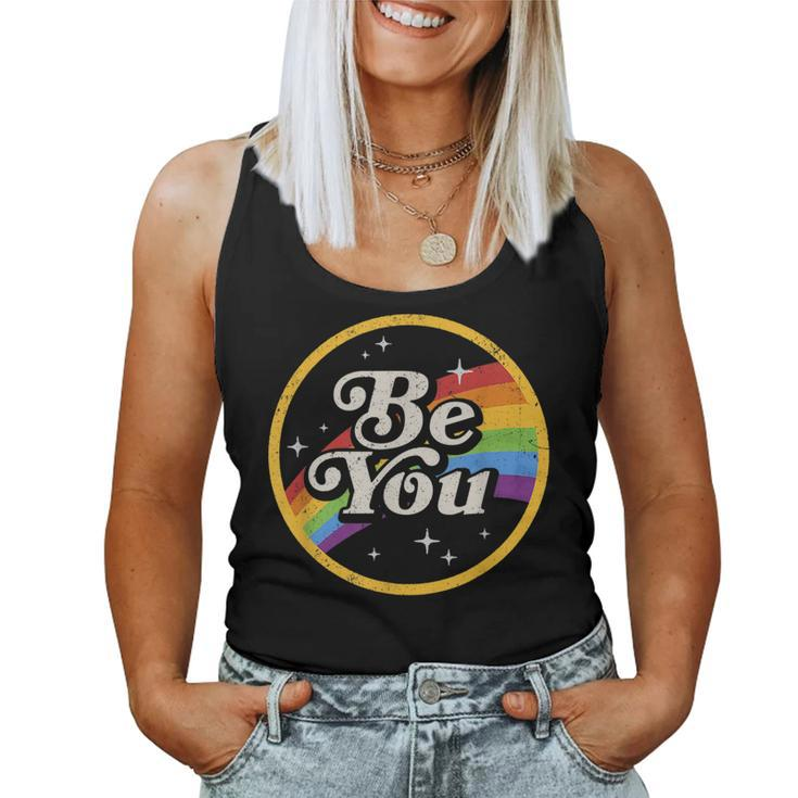 Be You Rainbow Flag Galaxy Lgbtq Pride Gay Lgbt Ally Pride Women Tank Top