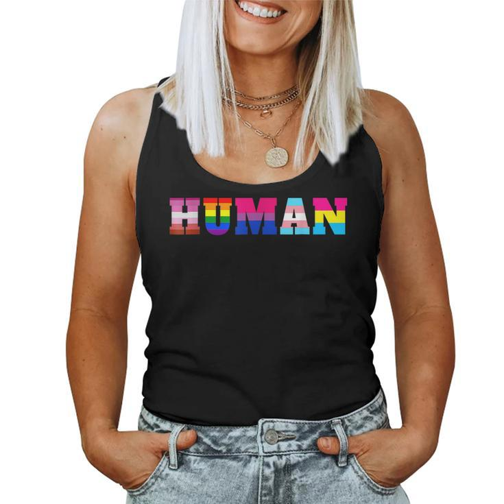 Rainbow Lesbian Human Lgbt Flag Gay Pride Month Transgender Women Tank Top