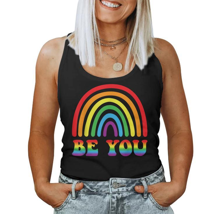 Be You Rainbow Lgbt Flag Gay Pride Month Lesbian Women Tank Top