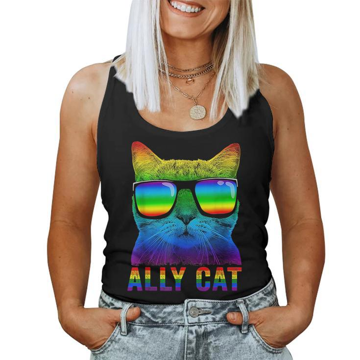 Rainbow Pride Flag Ally Cat Lgbt Gay Boys Men Girls Women Women Tank Top