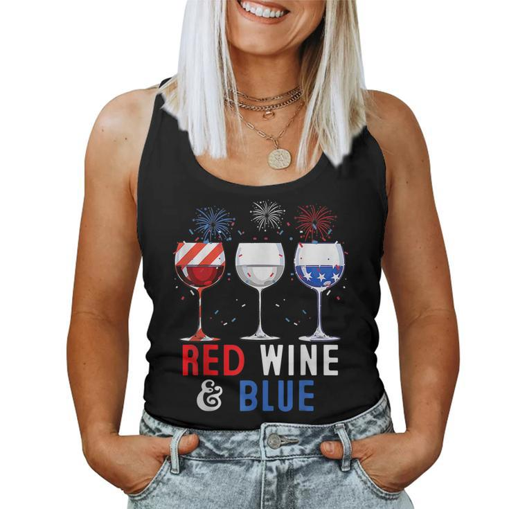 Red Wine And Blue 4Th Of Julys Wine Lover Women Tank Top
