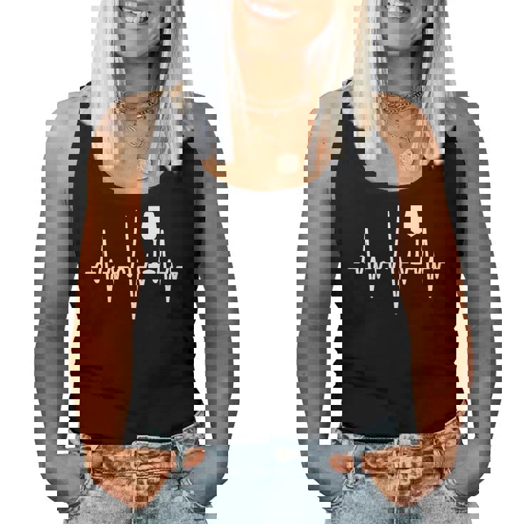 Red Wine Heartbeat Ekg Blue Pinot Noir Women Tank Top