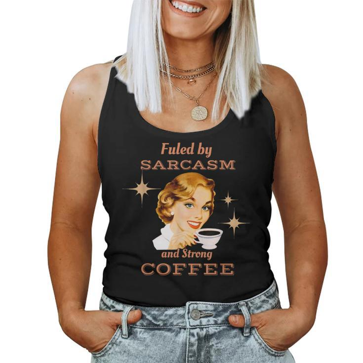 Retro 1950S Housewife Sarcasm & Strong Coffee Women Tank Top
