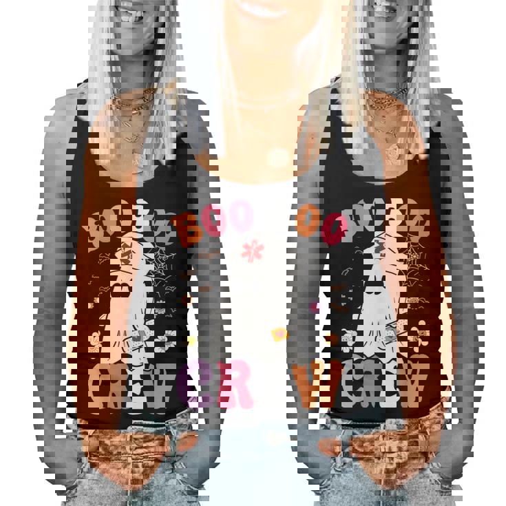 Retro Boo Boo Crew Nurse Ghost Halloween Nurse Women Tank Top