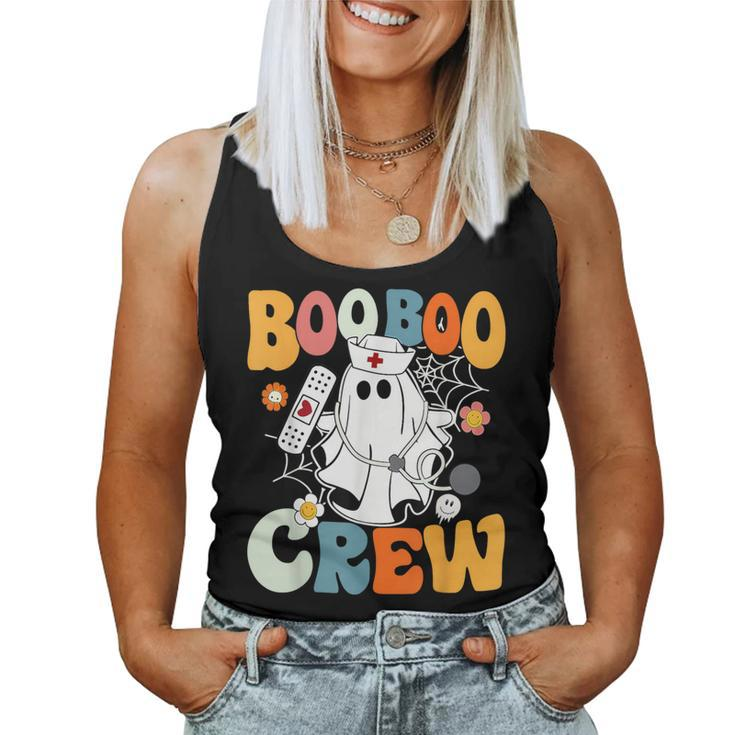 Retro Groovy Boo Boo Crew Nurse Ghost Halloween Nurse Women Tank Top