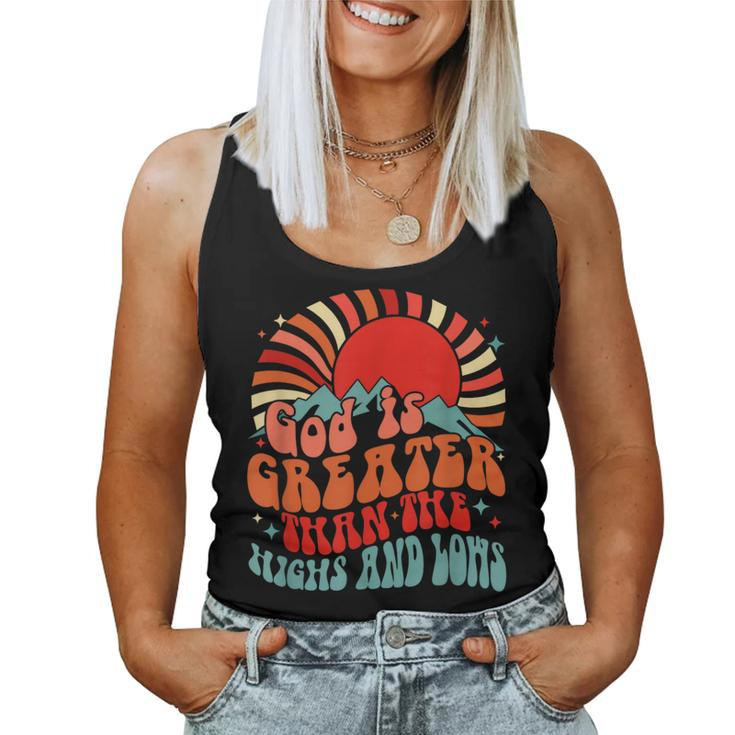 Retro Sunset Mountain God Is Greater Than The Highs & Low Women Tank Top