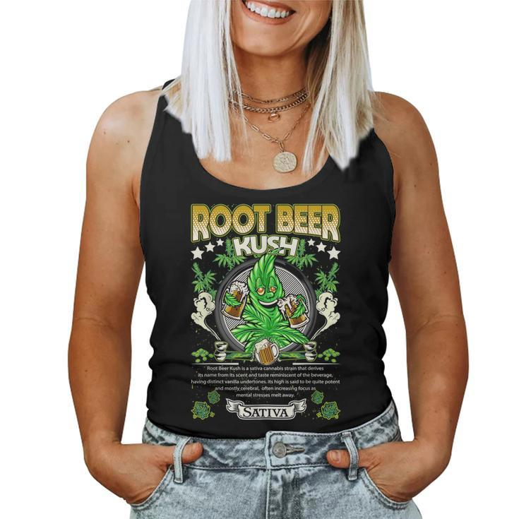 Root Beer Kush Hybrid Cross Marijuana Strain Cannabis Leaf Beer Women Tank Top