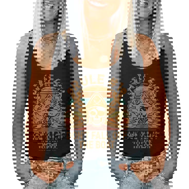 Rule 1 Don't Fall Off The Boat Pirate Dad Halloween Halloween Women Tank Top