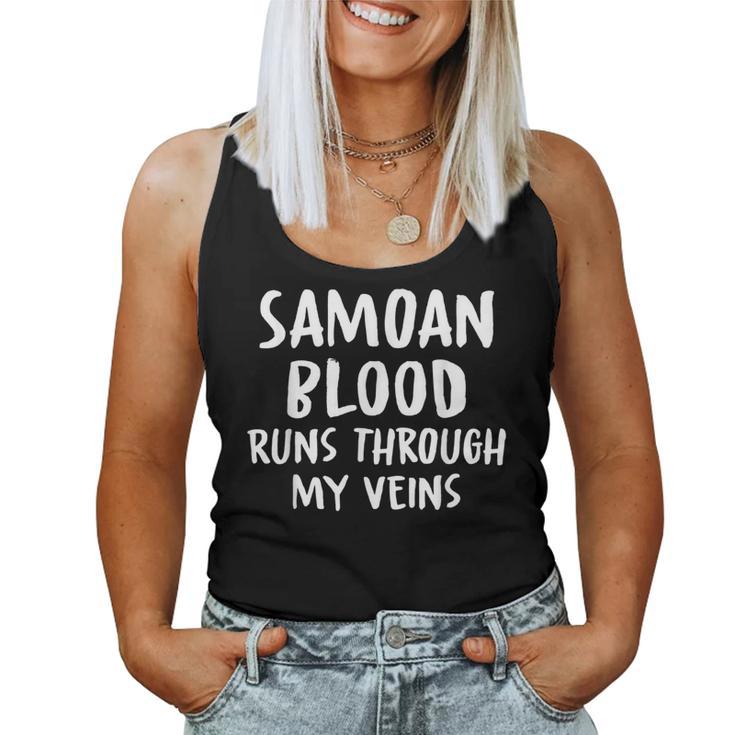 Samoan Blood Runs Through My Veins Novelty Sarcastic Word Women Tank Top