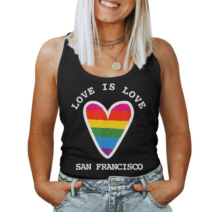 San Francisco Gay Pride Love Is Love Rainbow Heart Women Tank Top