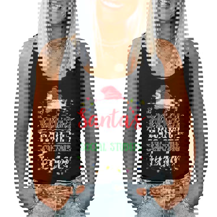 Santas Favorite Social Studies Teacher Christmas For Teacher Women Tank Top