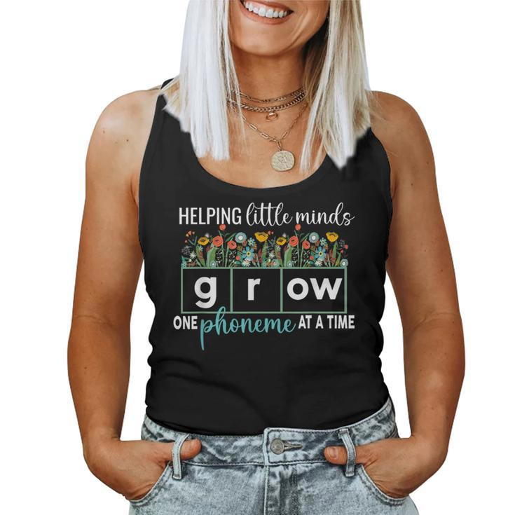 Science Of Reading Helping A Little Minds Grow Phonics Women  Women Tank Top Weekend Graphic