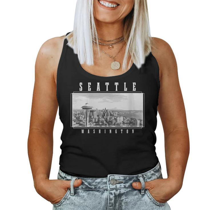 Seattle Washington Skyline Pride Space Needle Vintage Women Tank Top
