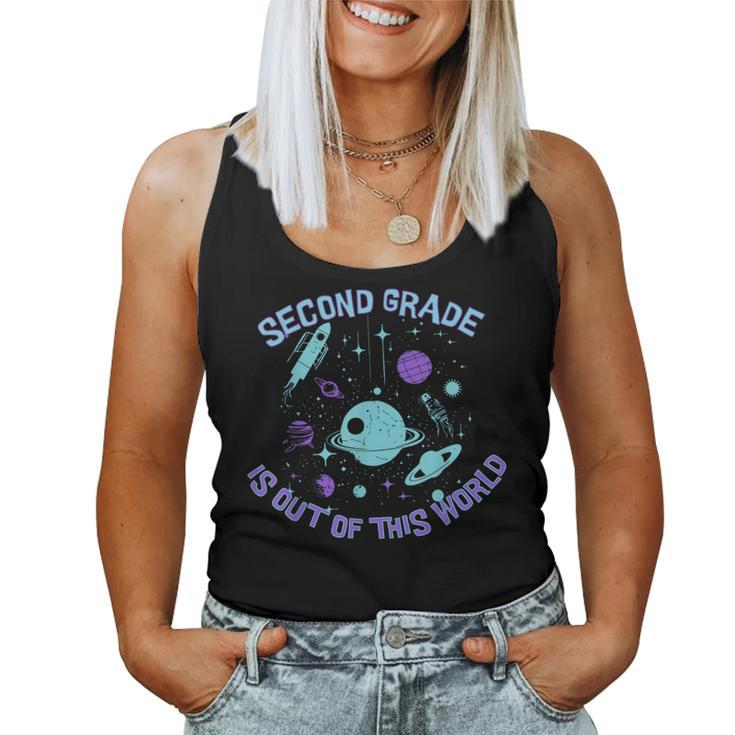 Second Grade Is Out Of This World Space  Women Tank Top Weekend Graphic