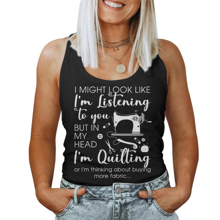 Sewing Quote Vintage Quilters Sewers Women Women Tank Top