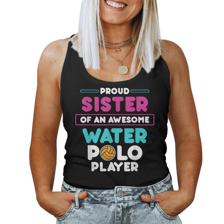 Sister Of Awesome Water Polo Player Sports Coach Graphic Women Tank Top