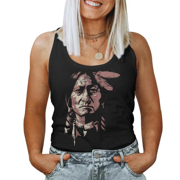 Sitting Bull Native American Chief Indian Warrior Women Women Tank Top