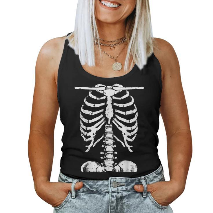Skeleton Rib Cage Halloween Costume Skeleton Women Tank Top