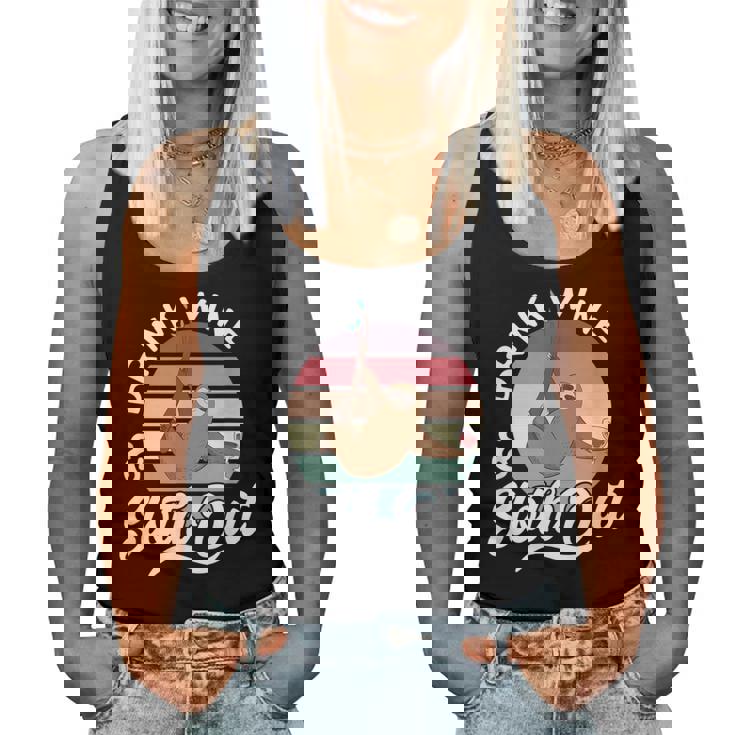 Sloth  Graphic Wine Women Tank Top
