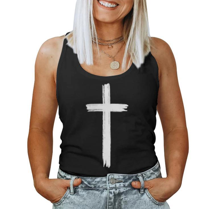 Small Cross Subtle Christian Minimalist Religious Faith Women Tank Top