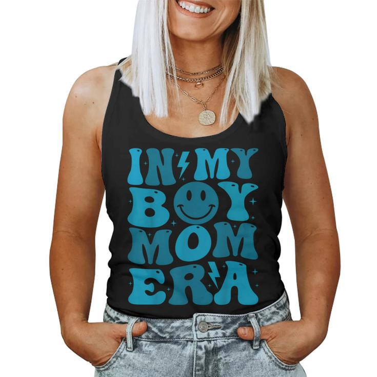 Smile Face In My Boy Mom Era Groovy Mom Of Boys  Women Tank Top Weekend Graphic