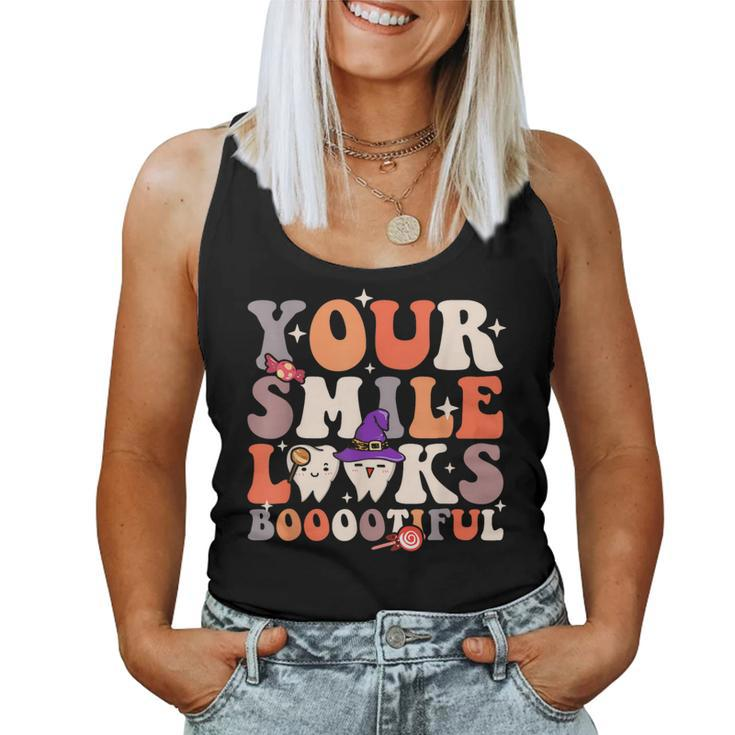 Your Smile Looks Bootiful Dentist Halloween Spooky Groovy Women Tank Top